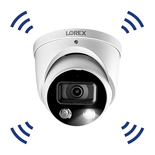 Lorex 4K Ultra HD Smart Deterrence Indoor/Outdoor IP Metal Dome Security Add-On Camera with Smart Motion Detection Plus | Two-Way Talk Audio (Requires
