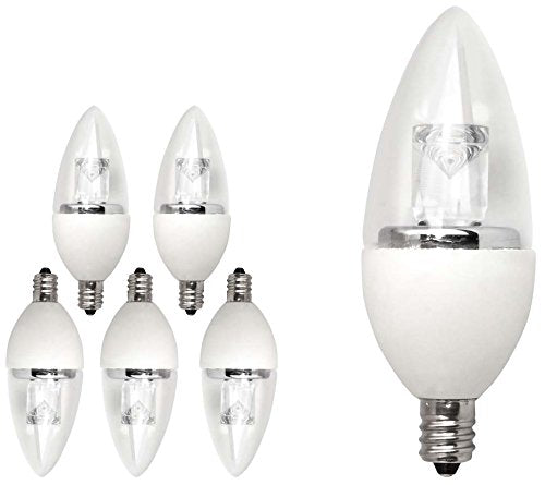 TCP LED Torpedo Shaped, Candelabra Based Light Bulbs, 40 Watt Equivalent, Dimmable, Soft White (2700K) (6 Pack)