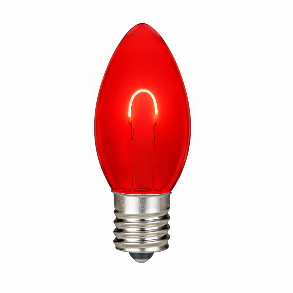 Festive Living 25 Pack Red C9 LED Replacement Bulbs, E17 Intermediate Base