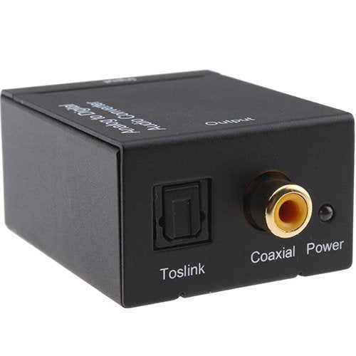 SANOXY Analog to Digital Audio Converter Adapter - RCA to Digital Coaxial and Toslink - 2-Channel LPCM Audio - 48 KHz Sampling Rate