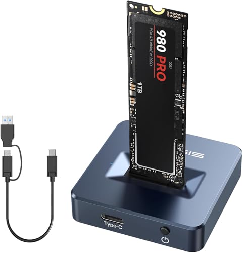 ACASIS NVME SSD Reader Adapter, Aluminium Alloy Housing Fast Heat Dissipation, NVME to USB Docking Station, M.2 SSD to USB Adapter 10Gbps, Support M.2