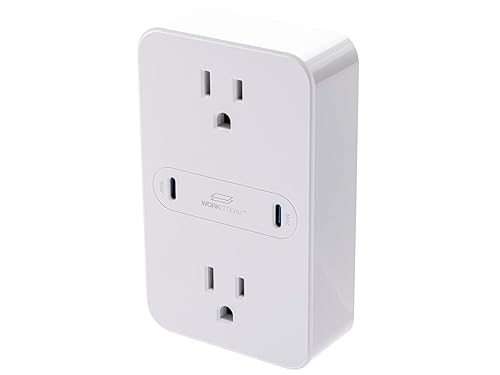 Monoprice 2-Outlet Wall Tap Power Strip with USB-C PD 50W + 20W Power Delivery, Wall Mountable, for Laptops and Mobile Phones - Workstream Collection