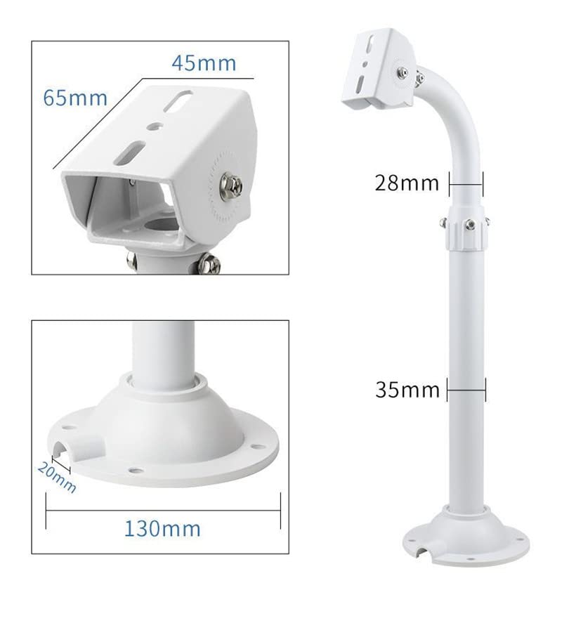 V-Fiabilidad J-Shaped Security Camera Mounting Bracket Extender Pole,30-60cm Adjustable Ceiling Mount Bracket for CCTV Surveillance Camera