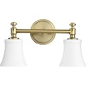 Quorum 5122-2-80 Transitional Two Light Vanity from Rossington Collection in Brass - Antique Finish,