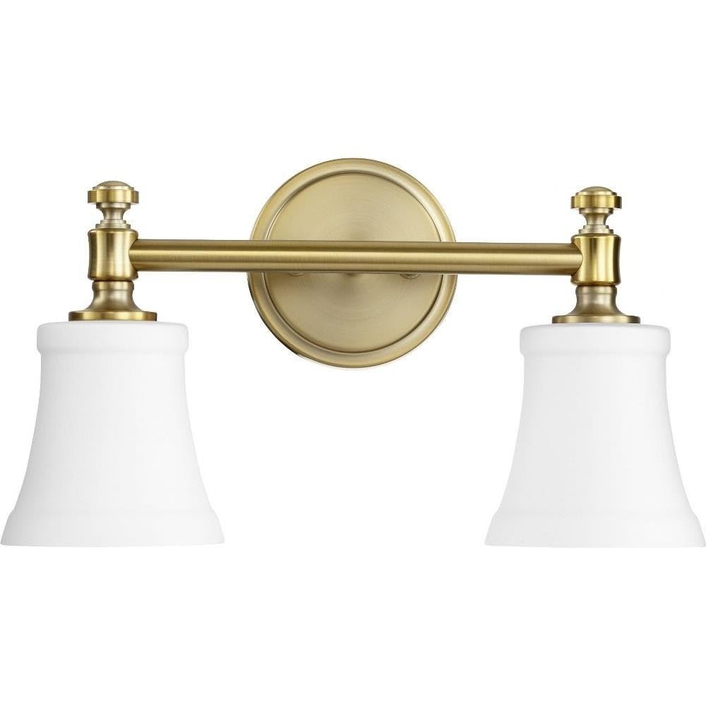 Quorum 5122-2-80 Transitional Two Light Vanity from Rossington Collection in Brass - Antique Finish,