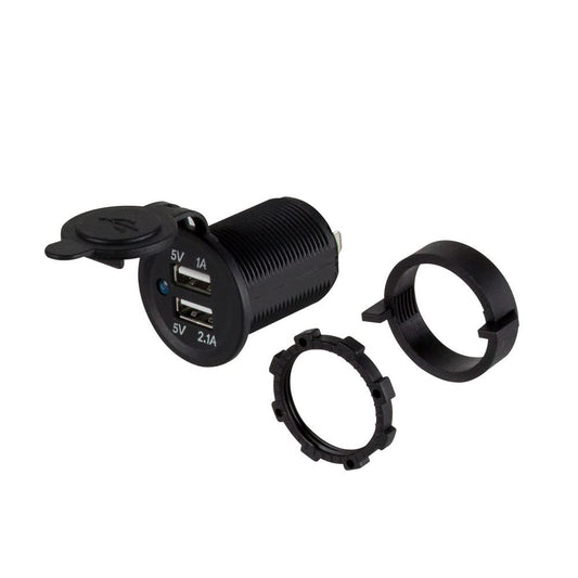 InstallBay by Metra Dual USB Water Resistant Electronic Adapter with Cover, 6x4.75x1.5 Inches, 0.08 Pounds