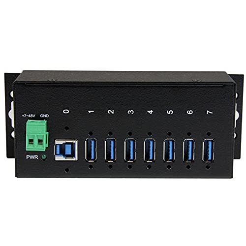 StarTech.com 7-Port USB 3.0 Hub - 5Gbps - Metal Industrial USB-A Hub with ESD Protection & 350W Surge Protection - Din Rail Wall or Desk Mountable