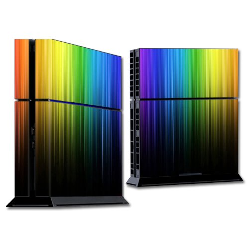 MightySkins Skin Compatible with Sony PS4 Console - Rainbow Streaks | Protective, Durable, and Unique Vinyl Decal wrap Cover | Easy to Apply, Remove