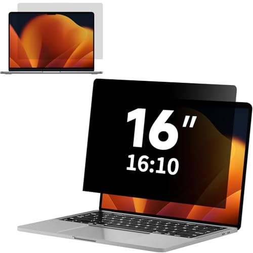 BSPROTE Laptop Privacy Screen 16 Inch 16:10 Display, Anti Glare Film Blue Light Filter, Anti Scratch Protector Computer Privacy Screen Shield, Not
