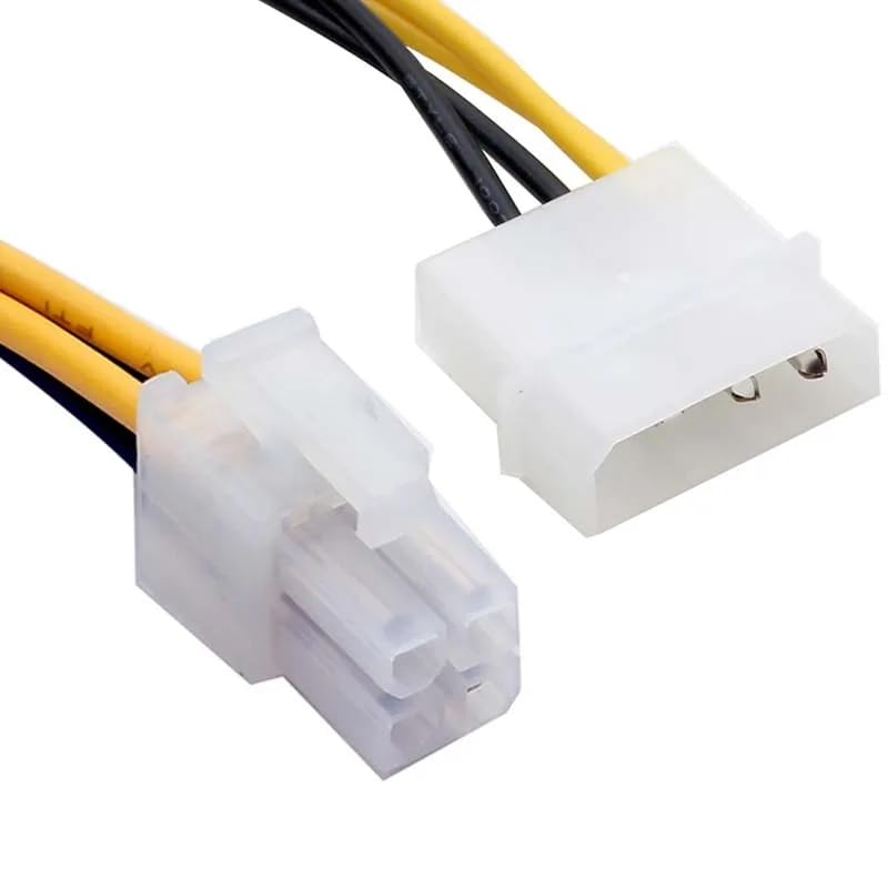 lilila-ree 3-Pack LP4 Molex Male to ATX 4 pin Male Auxiliary Power Adapter Cable 9.5-inch (24cm), Black