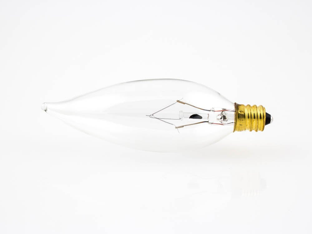 Bulbrite Incandescent CA10 Candelabra Screw Base (E12) Light Bulb, 25 Watt, Clear