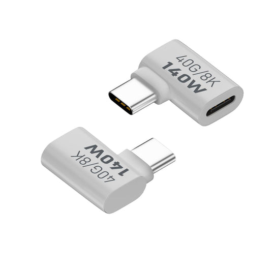 ZJKJHJY USB C Female to Male 90 Degrees Adapter, USB Type C Coupler Extender Support 140W, 40Gbps, 8K@60Hz for Laptop, Phones and More Type C Devices…