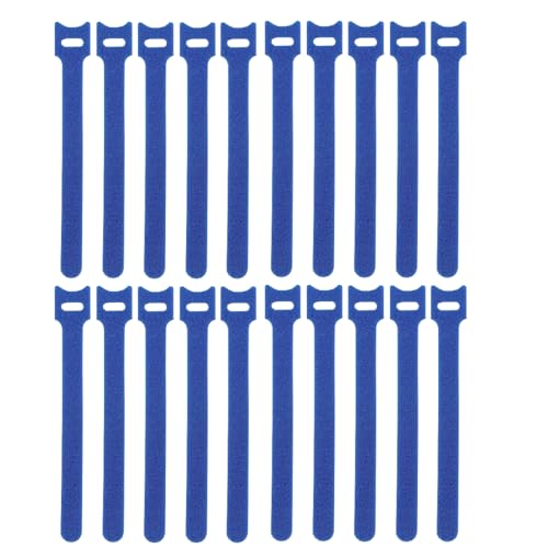Kable Kontrol Reusable Cable Ties 20 Pack 7 Inch, Blue, Cable Management Ties, Cord Wraps for Electrical Cords, Wire Management for Organizing Home