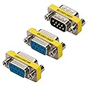 Cyberguys DB9 Gender Changer 3-Pack - Serial Adapter Set Includes DB9 Female to Female, Male to Male, and Male-to-Female - Slimline RS232 Connector…