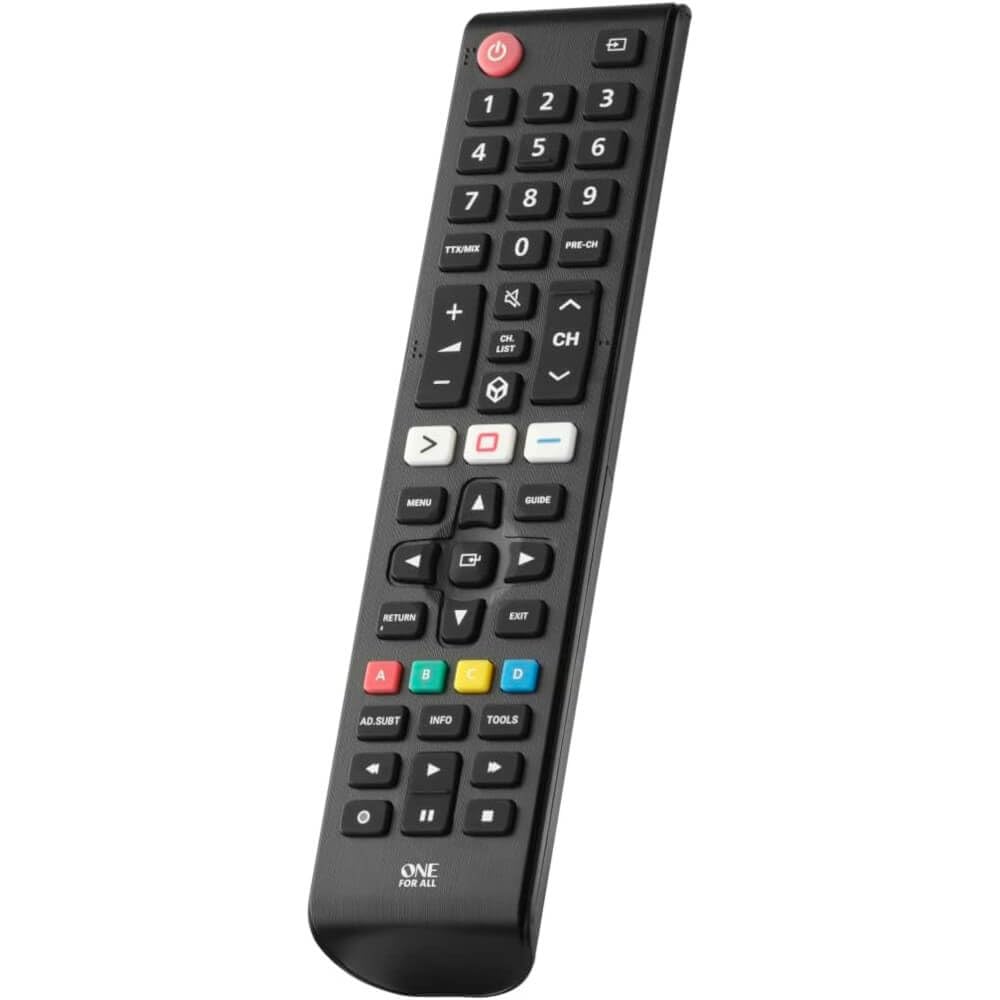 One For All Samsung TV Replacement Remote (New, in Retail Packaging) - (LED, LCD, Plasma) - Ideal Samsung TV Replacement Remote Control with Same Functions as The Original Samsung - Black - URC4810