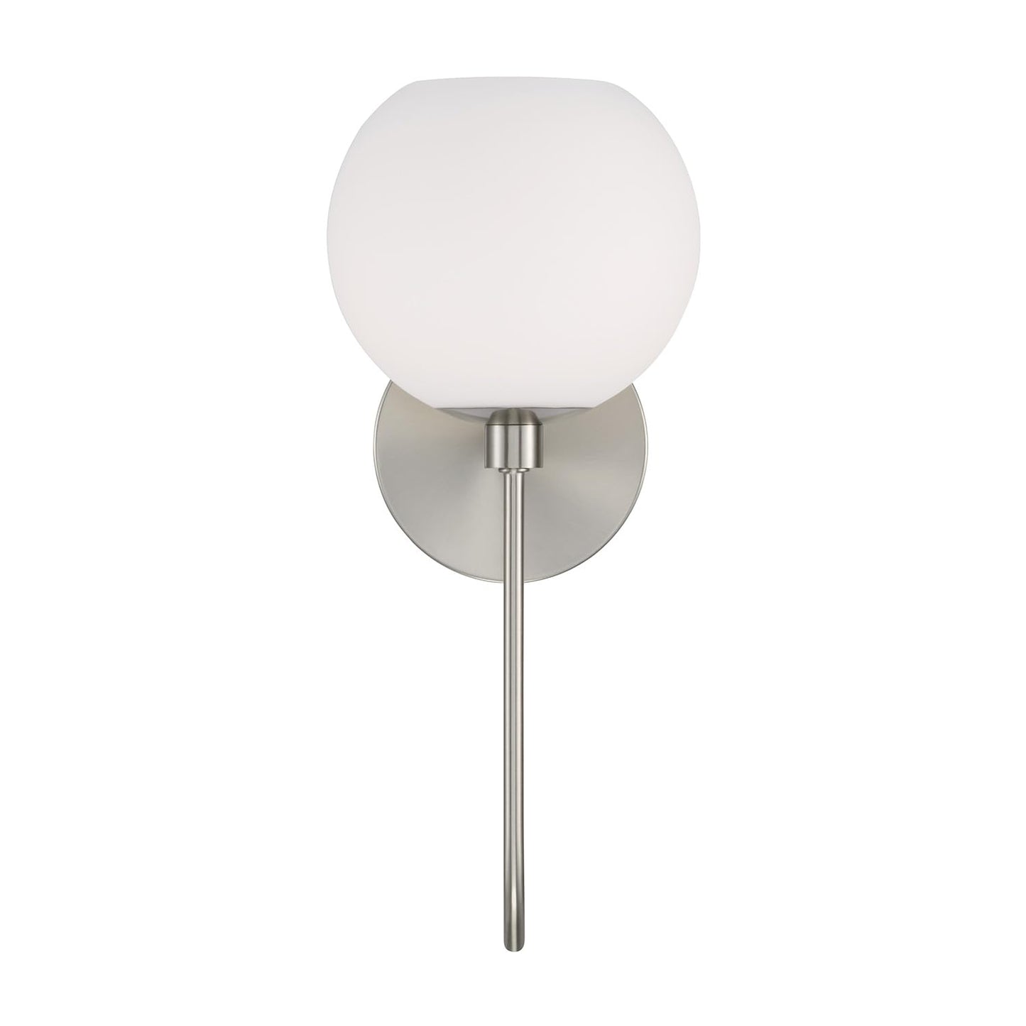 HomePlace by Capital Lighting 652111BN-548 Ansley Retro/Vintage Mid-Century Art Deco Soft White Glass Wall Sconce, 1-Light 100 Watt, 15" H x 7" W