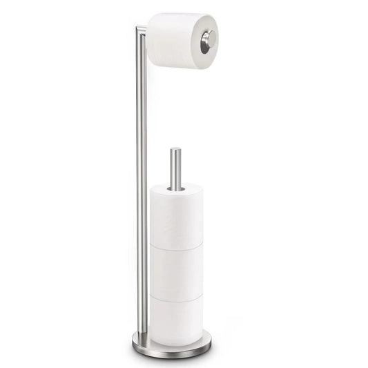 Toilet Paper Holder Stand, Toilet Paper Stand Brushed Nickel, Free Standing Toilet Paper Holder, Toilet Paper Storage by Bathth