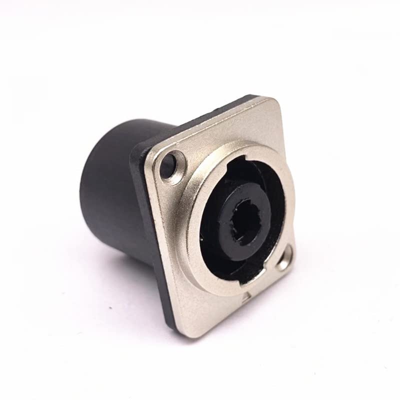 CCeCCe 2 Pack Speak Jack Twist Lock with Metal Plate Speaker Connector Female Socket Panel Chasis Mount 4 Pole Square Terminal for Neutrik Speakon