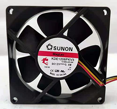 KDE1208PKV3 SUNON 12V 80mm Fan, 12V 0.8W 8020 3-pin Cooling Fan