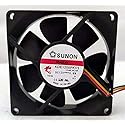 KDE1208PKV3 SUNON 12V 80mm Fan, 12V 0.8W 8020 3-pin Cooling Fan