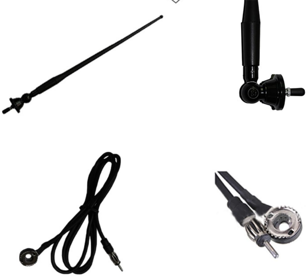 Waterproof Marine Antenna Rubber Duck Dipole Flexible Mast FM AM Antenna for Boat Radio Car ATV UTV RZR Tractor Motorcycle Yacht Black