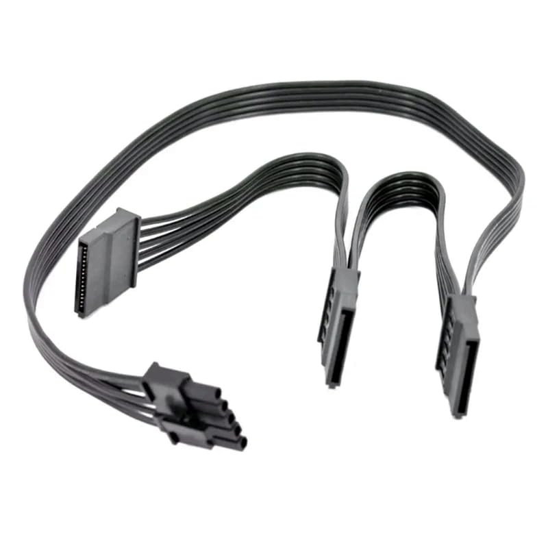 lilila-ree 5 Pin to 3X 15 Pin SATA Hard Drive HDD Power Adapter Cable Only for Cooler Master Modular Power Supply 20-in(50cm), Black
