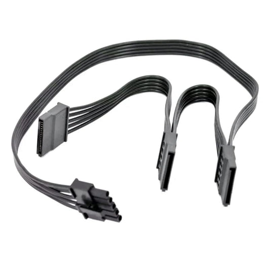 lilila-ree 5 Pin to 3X 15 Pin SATA Hard Drive HDD Power Adapter Cable Only for Cooler Master Modular Power Supply 20-in(50cm), Black