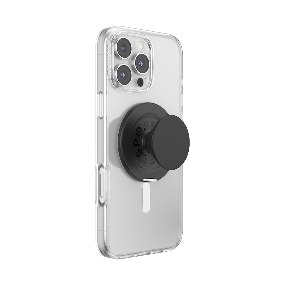 PopSockets Kick-Out Grip for MagSafe, Adjustable Kickstand for Portrait or Landscape, Magnetic Stand - Black