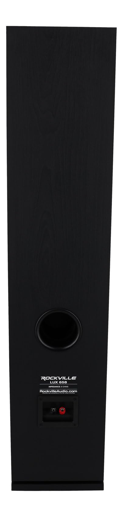 Rockville Lux 658 Black Dual 6.5" Home Theater Stereo Tower Speaker, 160W RMS, 640W Peak, 8 Ohm, Silk Tweeter, MDF Audio Cabinet, 22Hz-20kHz