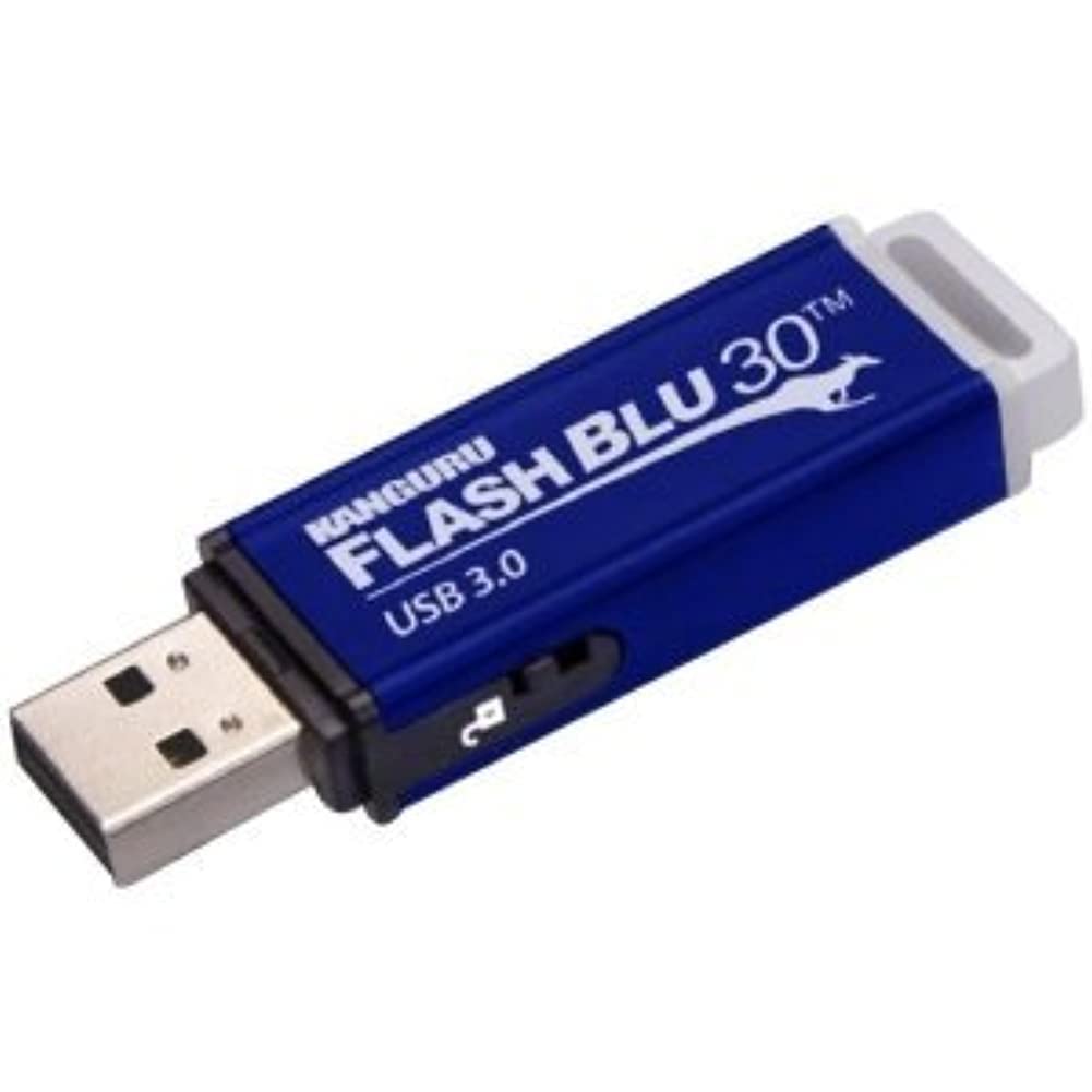 Kanguru FlashBlu30 - 64GB USB Flash Drive - Physical Write Protection Switch - Super Fast USB 3.0