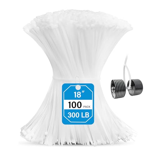 Zip Ties Heavy Duty Cable Ties with 300lbs Tensile Strength, Multi-Purpose Adjustable Ties, UV Resistant Indoor and Outdoor Cable Ties for Use in The