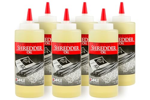 Dahle Shredder Oil Reduces Friction and Optimizes Performance in Paper Shredders, For Use In All Shredders, 6 - 12 oz. Bottles