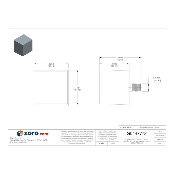 Square D - SDSA1175 Panel Mounted Single Phase Type 1 Surge Protective Device