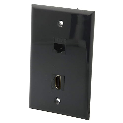 YinXiong Single Gang Solid Style Black Color HDMI CAT6 RJ45 Female To Female Wall Plate