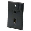 YinXiong Single Gang Solid Style Black Color HDMI CAT6 RJ45 Female To Female Wall Plate