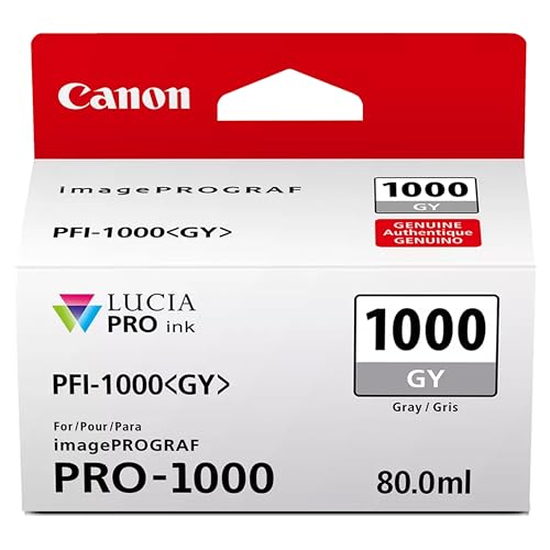 Canon PFI-1000 Genuine Gray Ink Tank, Compatible with ImagePROGRAF PRO-1000 Printers