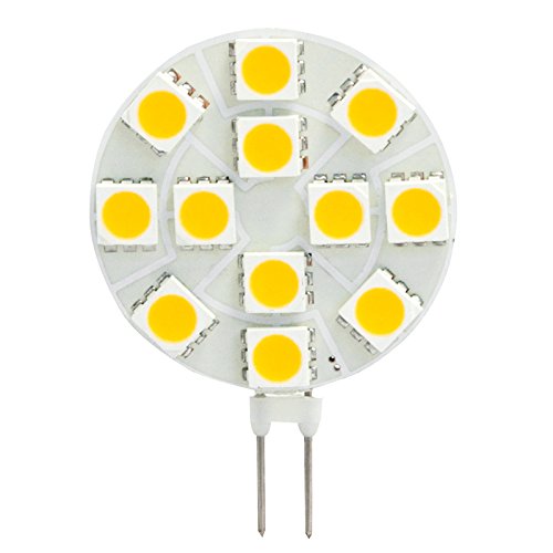 HERO-LED SG4-12T-CW Side Pin G4 LED Disc Halogen Replacement Bulb, 2.4W, 20-25W Equal, Cool White 6000K, 5-Pack(Not Dimmable)