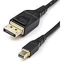 StarTech.com 6ft (2m) VESA Certified Mini DisplayPort to DisplayPort 1.4 Cable - 8K 60Hz HBR3 HDR - Super UHD mDP to DP 1.4 Cord - Slim (34 AWG) Ultra