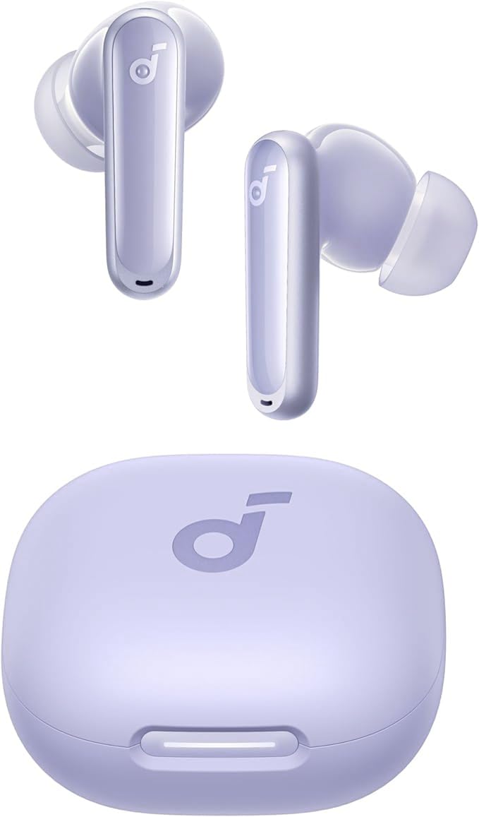 Soundcore P40i, Noise Cancelling Wireless Earbuds, Adaptive Noise Cancelling to Environments, Heavy Bass, 60H Playtime, 2-in-1 Case and Phone Stand