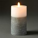 Ardour Van LIGHTLI Moving Flame Indoor Pillar 3.5" X 7",Distressed Gray Sky/White