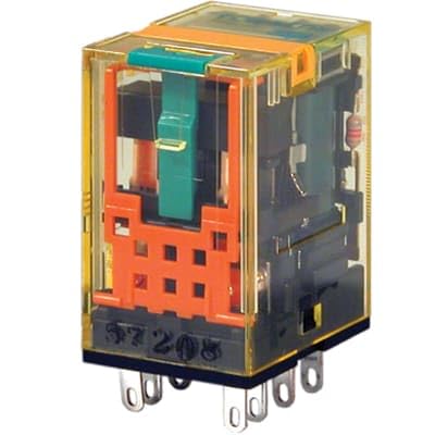 RU2S-D-D24, Relay, E-Mech, DPDT, Cur-Rtg 10A,250AC/30DC, Ctrl-V 24DC, w/Diode, Plug in