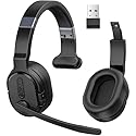 COSMUSIS Trucker Bluetooth Headset with Dongle, Wireless Headsets with Noise Cancelling Microphone, 50+Hrs HD Talktime Bluetooth Headphones…