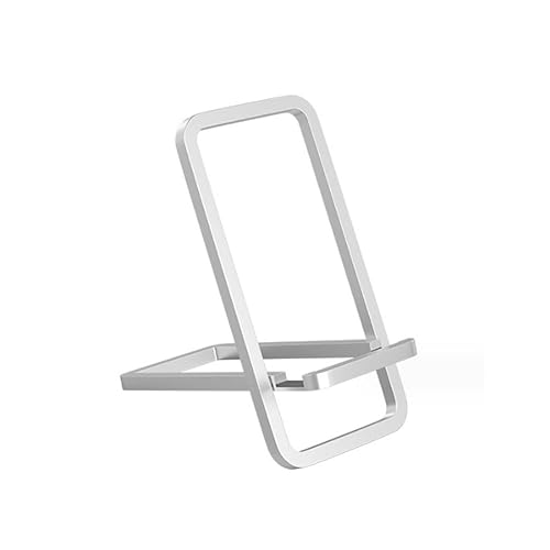 ARFUKA Minimalist Metal Phone Stand, Portable Desktop Cell Phone Holder, Universal Slim Phone Dock with Convenient Charging Port for All Mobile Phones