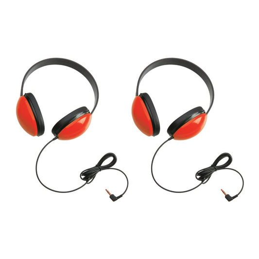 Califone 2800-RD Listening First Stereo Headphones (Set of 2), Red, Adjustable Headband Comfortable for Extended Wear, Specifically Sized for Young…