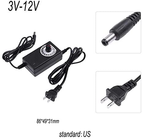 AC to DC Converter 110V-240V AC to DC 3-12V 2A Power Adapter Adjustable Motor Speed Controller