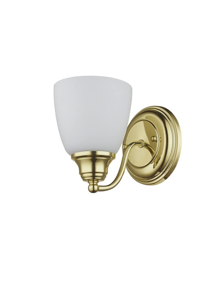 Livex Lighting 13671-02 Somerville 1 Light Wall Sconce, Polished Brass