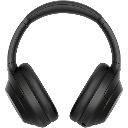 Sony WH-1000XM4 Wireless Noise Canceling Overhead Headphones with Mic for Phone-Call, Voice Control, Black, with USB Wall Adapter and Microfiber…