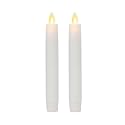 Luminara Flameless Battery Operated White Tapers, Pack of 2 0.87" x 6.75" Candles, Realistic LED Flickering Flame Safe for Home Kids & Pets
