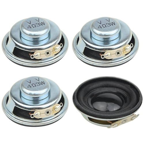 WMYCONGCONG 4 PCS 1.5" 4ohm 3W Full Range Audio Speaker Stereo Woofer Loudspeaker for Arduino and DIY Speaker, Color Random