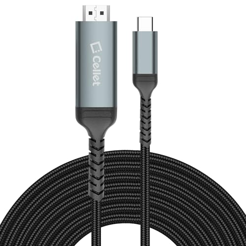USB-C to HDMI 4K Video Adapter Cable, Adapter, Smartphone to TV HDMI [Thunderbolt 3 Compatible] Compatible with iPhone 16 & 15, Samsung Galaxy, Moto and Laptop with USB-C (6-Feet)